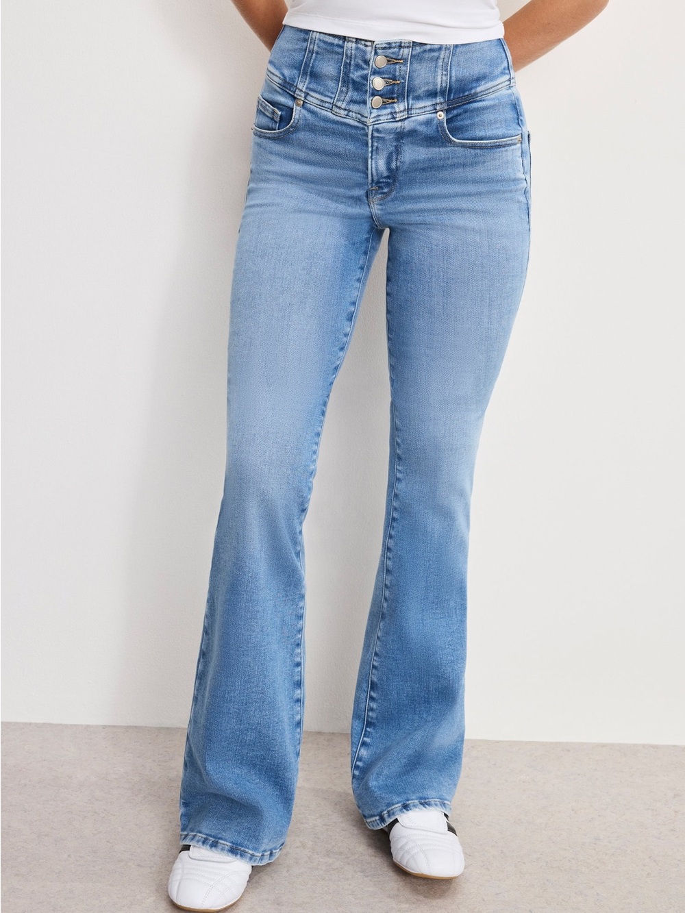 Good American dolly jeans Light Blue High-Waist Flare Jeans